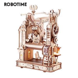 Robotime Rokr 3D Wooden Puzzle Model Kits to Build for Adults Classic Printing Press Mechanical Gears Christmas Birthday Gifts 240122