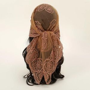 Etnik Giyim 80cm Dantel Bandana Stil Kaya Nakamı Çiçek Head Band Net Beatable Hicab, başörtüsü Müslüman Kadın Peçe