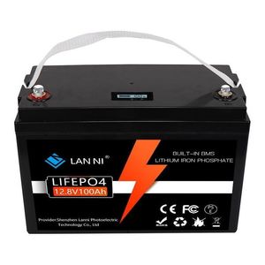 Аккумуляторы для электромобилей Lifepo4 Аккумулятор 12V100Ah имеет встроенный дисплей BMS, который можно использовать для мобильного телефона. Тележка для гольфа. Вилочный погрузчик Ca Dhrpz.