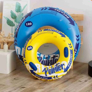 Other Pools SpasHG Thickened Swim Ring Float Inflatable Toy With Handle Swimming Ring Tube Adult Swimming Circle Pool Beach Water Play Equipment YQ240129