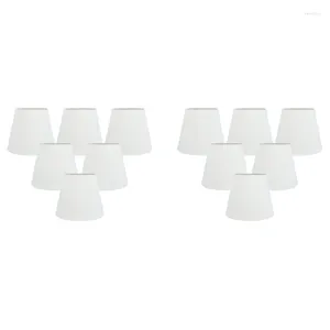 Set di 12 lampadari in tessuto bianco con clip per paralumi per lampadari, sostituzione per la decorazione della parete E14