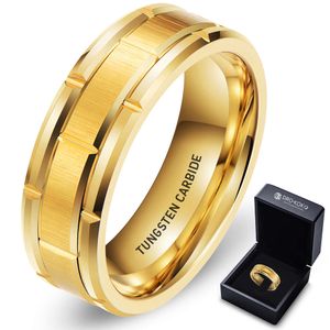 En yeni tasarım sonsuzluk 8mm onun ve set altın tungsten yüzük düğün seti