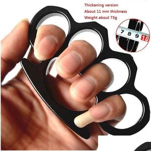 Brass Knuckles Mticolor Thickened Metal Knuckle Duster Four Finger Tiger Outdoor Cam Safety Defense Pocket Edc Tool Drop Delivery Spor Otgmc
