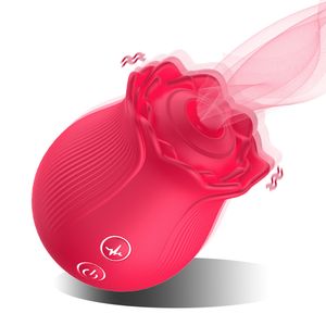 Rose Shape Vagina Sucking Vibrator Intimate Nipple Sucker Oral Licking Clitoris Stimulation Thrusting Powerful Sex Toy for Women 2212