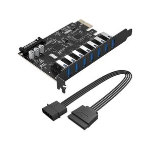 Компьютерные кабели Разъемы ORICO SuperSpeed USB 30 7-портовая карта PCIE Express с 15-контактным разъемом питания SATA PCIE Adapt Expan5844399