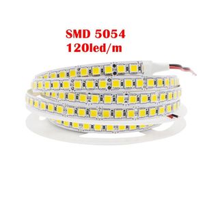 Umlight1688 SMD 5054 LED Strip 60led 120 LED Esnek Bant Işığı 600LEDS 5M ROLL DC12V 5050 2835 5630 SOĞUK BEYAZ262R'den daha parlak