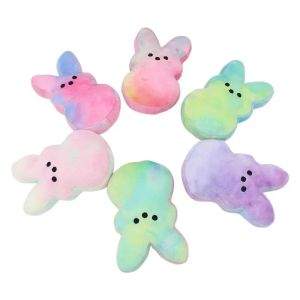 Colori sfumati di Pasqua Bunny Peeps 15 cm Mini bambola di peluche Coniglietti Rosa Blu Giallo Viola Bambole di coniglio per bambini Simpatici giocattoli morbidi di peluche s