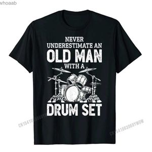 Erkek Tişörtleri Rock Band Enstrüman Drum Set Baskı İlginç Yeni Stil Man T Shirt 240130
