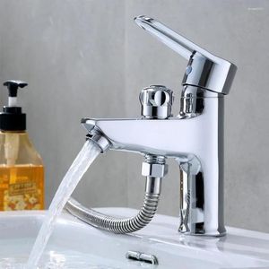 Banyo Lavabo muslukları Tinaview musluk ve soğuk washbasin pirinç tek delikli havza çift kullanımlı duş başlığı sayacı