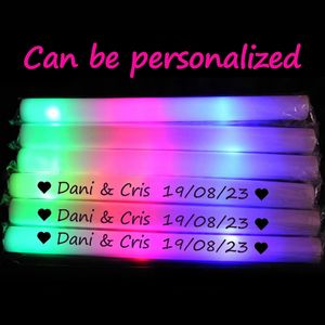 12/15/30/60Pcs Glow Sticks Bulk Colorful RGB LED Glow Foam Stick Cheer Tube Dark Light for Xmas Birthday Wedding Party Supplies 240118