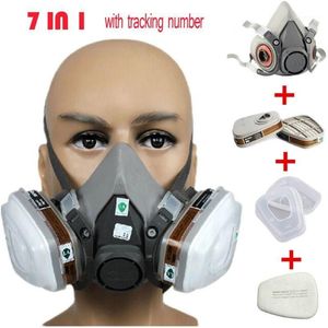 Whole-6200 Respirador Máscara de Gás Máscaras Corporais Filtro de Poeira Pintura Spray Meia Máscara Facial Construção Mining225s