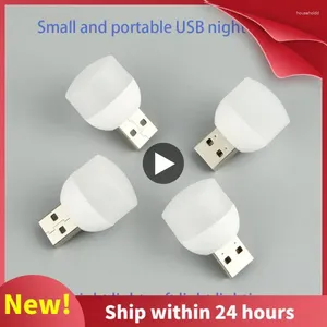 Gece Işıkları Mini USB Fiş Lambası Göz Koruma LED Ampuller Yatak Odası Dekorasyon Yuvarlak Kitap Açık Kamp Hediyesi