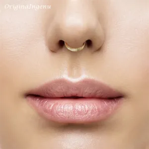 Yüzükler Sier/Altın Dolu Sahte Piercing Burun Halkası El yapımı dövülmüş mücevher punk cazibesi Dairesel Tiny Septum Hoop Takı Sahte Yüzük