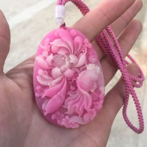 Termerler Şeftali Blossom Jade'in Doğal Opal Süper Peri Saray Stil Mürekkebi Balık Kazak Zinciri Kadın Moda Kolye Takıları Yıllardır