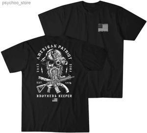 Мужские футболки American Patriot Brother Keeper Военная футболка Grunt Tactics 100% хлопок с круглым вырезом с коротким рукавом Повседневная мужская футболка Размер S-3XL Q240130