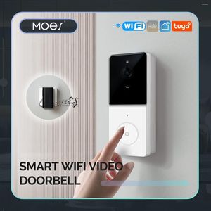 Doorbells MOES Tuya Smart WiFi Video Doorbell Camera With 2-Way Audio Intercom Night Vision & Wireless Door Product Home Security