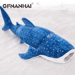 1pc 56cm cartoon simulation blue shark plush toy stuffed soft creative animal whale dolls cushion for children birthday gif 240122