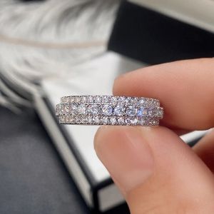 Halkalar Gerçek 18K Altın Pırlanta Yüzüğü Kadınlar Partiye Katılmak İçin Peridot Taş Anillos de Düğün Diamante Nişan Takı İnce Yüzük Kutusu