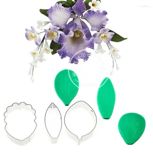 Backwerkzeuge Cymbidium Orchidee Silikon Blütenblatt Veiner Blumenschneider Kuchen Dekorieren Fondantform Cattleya Veiners Form