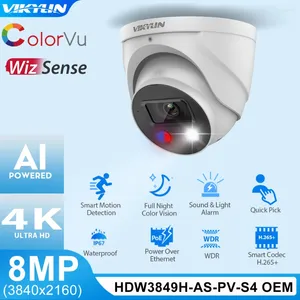 Dahua için Vikylin Güvenlik IP Kamera IPC-HDW3849H-AS-PV S4 TIOC 8MP 4K Tam Renk POE IP67 Aktif Caydırıcılık Dome Wizsense CCTV