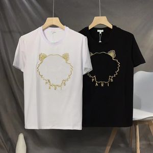 Tasarımcı T-Shirt Lüks Marka Giyim Gömlek Tiger İşlemeli Mektup Saf Pamuk Kısa Kollu İlkbahar/Yaz Modaya uygun Erkek ve Kadın T-Shirt