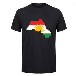 Erkek Tişörtleri Kürdistan Bayrak Haritası Tasarımı Modaya Kısa Kollu T-Shirt Yaz Moda Yüksek Kaliteli Basılı Desen EU Boyutu XS-5XL TEE