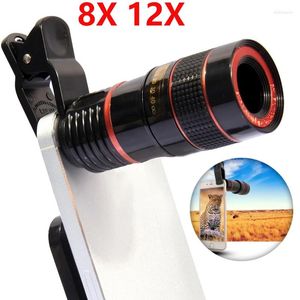 Телескоп 8X/12X зум-объектив для сотового телефона Портативный HD монокуляр Универсальный уличный телескоп для кемпинга, скалолазания и наблюдения за птицами
