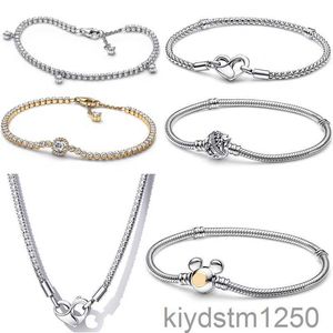 Braccialetti con ciondoli esclusivi per il 100° anniversario Topo Amore Nuova collana con diamanti Gioielli firmati Fai da te Bracciale da donna Bigiotteria in argento Oi5t