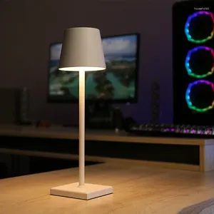 Masa lambaları Poldina lambası USB şarj edilebilir yatak odası restoranı el dokunmatik kablosuz kablosuz su geçirmez başucu