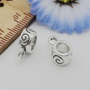 500pcs Lot Gümüş Kaplama Kefalet Ara Ara Boncuklar DIY Mücevher Yapma Bulguları için Charms Kolye 12x8mm291t