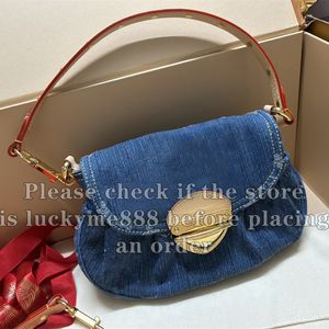 12A Mirror Quality Designer Small Sunset Denim Bag 27cm Womens Flap Hobo Bag Luxurys Handbags Classic Clutch Purse Pochette Crossbody Shoulder Leather Strap Box Bag