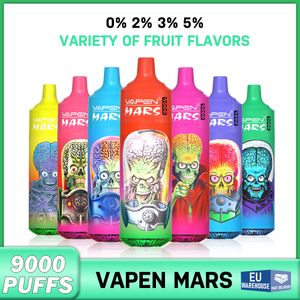 AB deposu | Orijinal Vapen Mars 9000Puffs Tek Kullanımlık Vape Mesh Bobin Önceden doldurulmuş şarj edilebilir RGB Elektronik Sigara Tornado 9K Buhar E CIGS VAPER HIZLI TESLİM