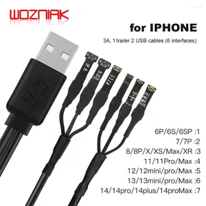 Профессиональные наборы ручных инструментов WOZNIAK Шнур питания 3A 1To2 USB-кабель (6 интерфейсов) Поддержка IPHONE 6P-14 PRO MAX