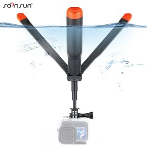 SOONSUN Floating Tripod for GoPro Hero 12 11 10 9 8 7 Selfie Stick for Sjcam DJI Action Camera Extendable Pole Monopod Hand Grip 240119