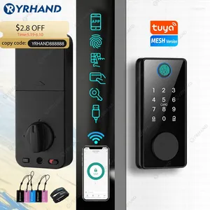 Akıllı Kilit Yrhand sürgü kilitleri Tuya Bluetooth App Biometrik Parmak İzi Anahtarsız Fechadura Eletronica Dijital Ağ Geçidi ile