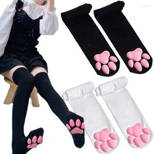 Kadın Çoraplar 1Pair Cat Pençe Çorapları Üç Boyutlu Et Pedi Pantyhose Cos Animasyon Anime Diz Sevimli Kız Lolita Seksi