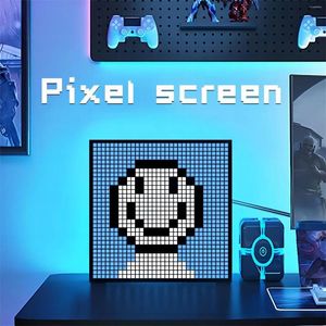 Ночные огни Умный светодиодный матричный пиксельный дисплей RGB DIY Граффити Bluetooth Приложение Управление Искусство для декора игровой комнаты Крутая анимационная рамка