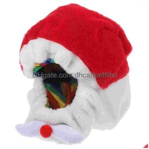 Motorcycle Helmets Christmas Hat Polyester Bling Decor Winter Santa Dress Up Xmas Motorbike Fl Er Drop Delivery Mobiles Motorcycles Dhhgy