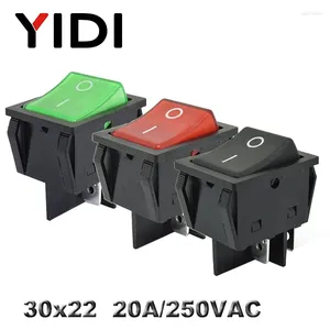 Akıllı Ev Kontrolü KCD4-201 30X22 30A 250VAC Ağır Hizmet Kcd4 Rocker Switch 20A DPST OFF OFF KAPALI 12V 220V Kırmızı Yeşil Mavi LED Aydınlatılmış