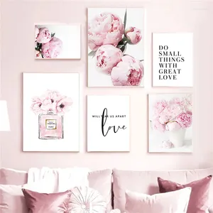 Dipinti Bocciolo di fiore rosa Poster Wall Art Canvas Painting Quote Plant Print Nordic Fashion Modern Home Decor Immagine per il design del dormitorio