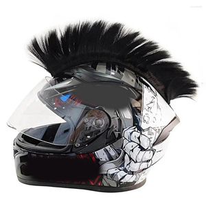 Motosiklet kaskları Mohawk Cuttable kask dekor peruk çıkarılabilir Pruiken Kleurrijke Hanekam Motokros Parlak Renk Malzemeleri