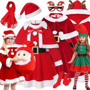 Комплекты одежды, детская рождественская одежда, детский рождественский костюм Санта-Клауса для косплея, платье принцессы для девочек, летняя праздничная одежда