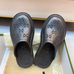 10a kaliteli kadın katır slayt lüks tasarımcı havuz terlik loafer içi boş g platform sandaletler düz slaytlar sıradan ayakkabılar erkek yaz plajı siyah kauçuk sanal boyutu 35-42