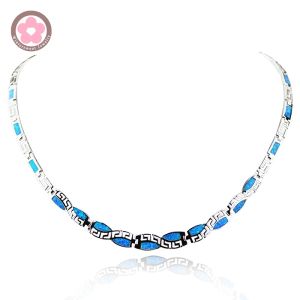 Tork jzn0011hot satış mavi opal kolye kadınlar için yeni modaya uygun takılar en kaliteli zincir kolye Noel hediyesi