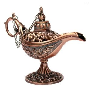 Dekoratif Figürinler Aladdin Lambası Geleneksel Hollow Out Out Peri Masalı Sihir İsteme Çay Pot Vintage Retro Ev Dekorasyon Aksesuarları 1 PC