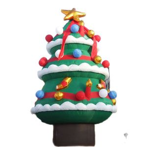 Blower ile 6mh Özelleştirilmiş toptan dev yapay mor şişme Noel ağacı, çim avlusu/alışveriş merkezi dekorasyonu için süs topları ve yıldızları ile