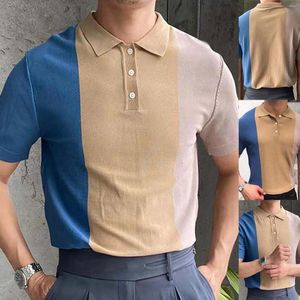 Мужские футболки, темная рубашка для мужчин, хлопковые мужские компрессионные рубашки Cold Gear, модные весенне-осенние вязаные лацканы в полоску с длинными рукавами