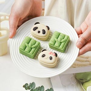 Pişirme Araçları Panda/Bambu Kısayolları Press Kalıp Kurabiye Damgaları Çin Orta Mid Moon Cake Yapımcıları Dek B85C için Dekorasyon Aracı