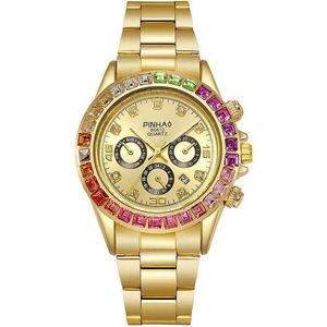 Orijinal 1 ila 1 lüks r olax watches usa dükkan yüksek son saatler çevrimiçi sıcak satan yeni gündelik moda alaşım çelik şerit ile renkli elmas takvim ile üç gif