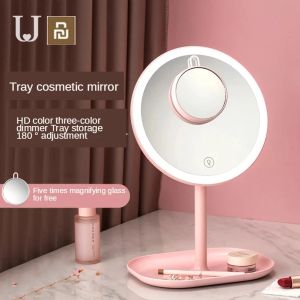 Aynalar Judy LED Makyaj Aynası Touch Control LED Doğal Dolgu Işığı Kozmetik Vanity Ayna Depolama Taban